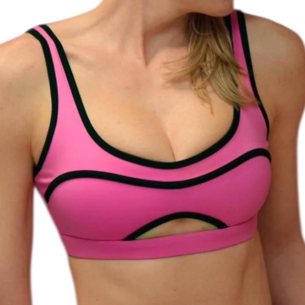 BEACH RIOT Olympia Hot Pink Sports Bra Top! Retail $85